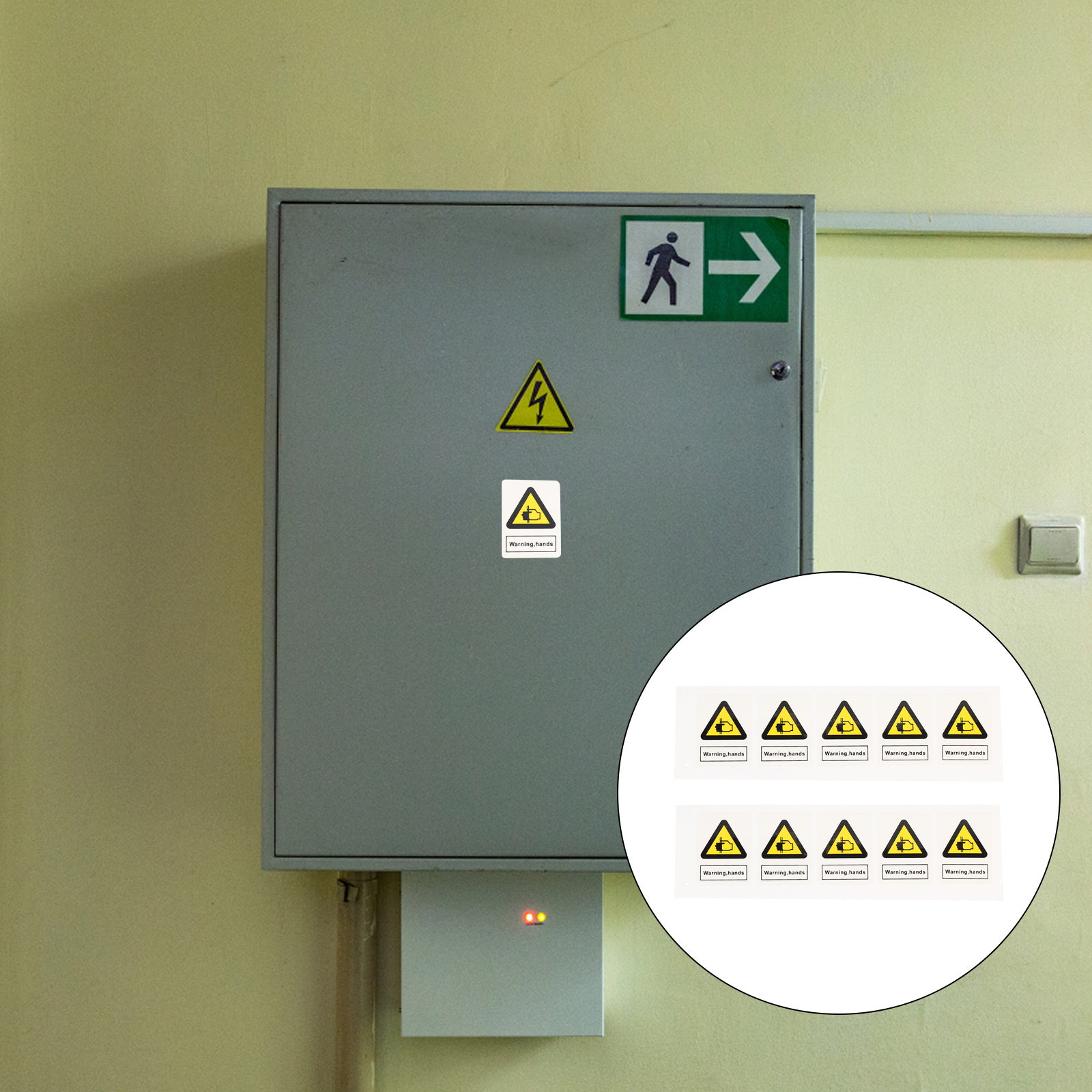 Heavy Equipment Warning Sign - 10 stuks waarschuwingssticker 'Handen knellen' -
