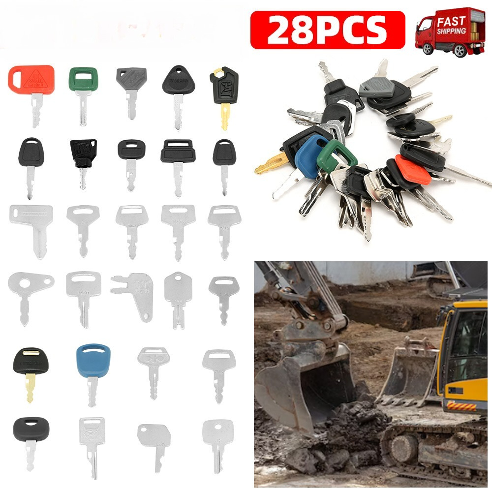 Heavy Equipment Keys Master Set - 28 sleutels voor graafmachines, plantenbouwmachines, BOBCAT,
