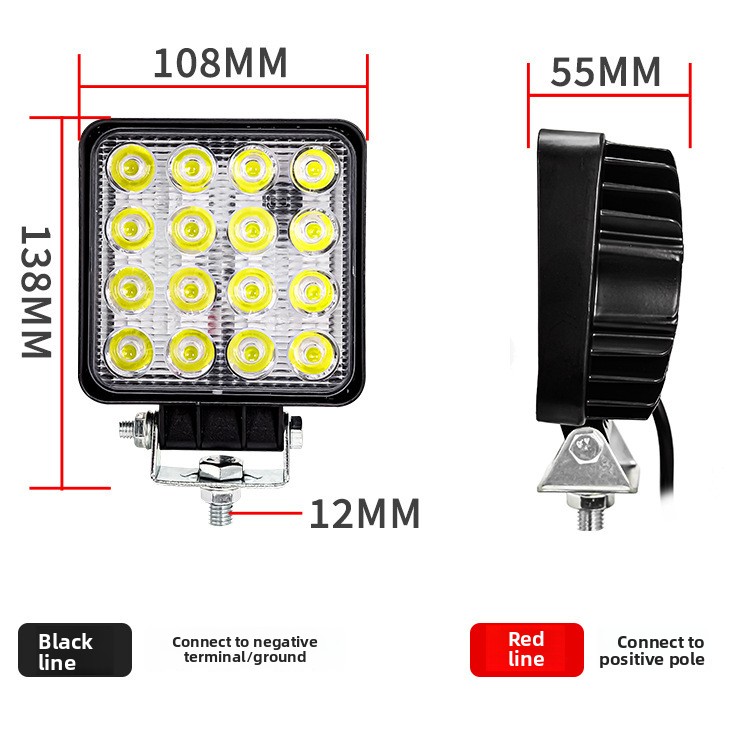 48W 16LED 4 inch 12V 24V LED w - Heavy Equipment Working recensie en prijs