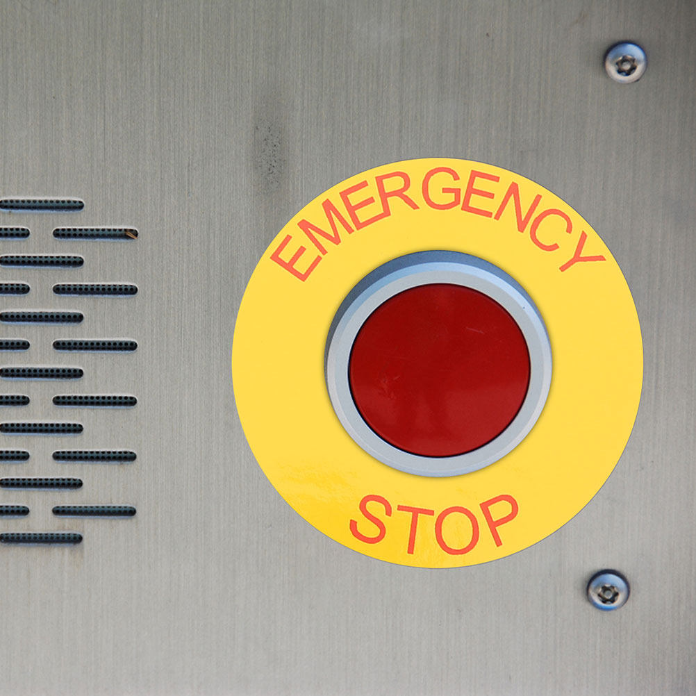 2 stuks noodstopbord sticker,  - Heavy Equipment Warning Sign recensie en prijs